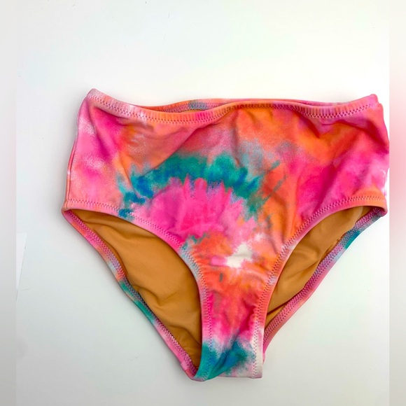 NEW J Crew Crewcuts Girls' Swimsuit Bottom UPF 50+ Size 6-7 Pink Tie Dye - Picture 1 of 3